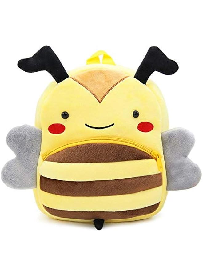 NICE CHOICE Cute Toddler Backpack Toddler Bag Plush Animal Cartoon Mini Travel Bag for Baby Girl Boy 2-6 Years(Bee) - Image 1